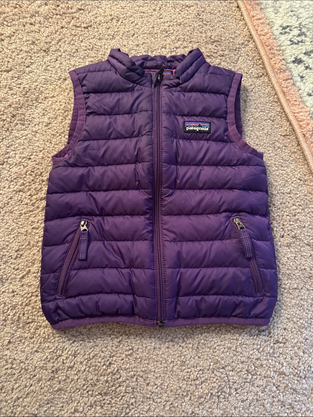 Kids Patagonia Purple Quilted Insulated Down Vest - 2T